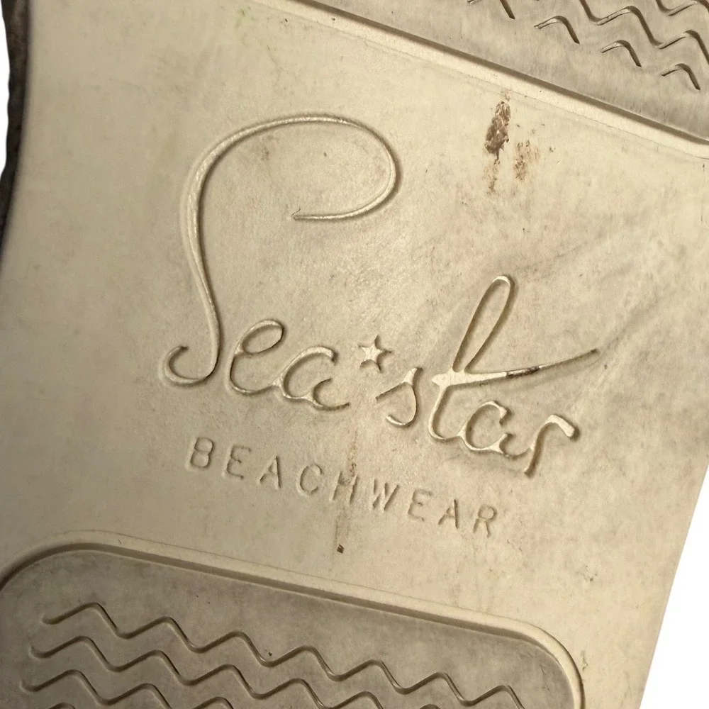 Sea‎ Star Beachwear Navy/White Striped Neoprene Espadrille Water Shoes Womens 9